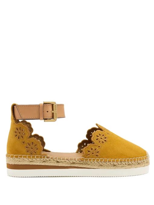 Flower laser-cut suede espadrilles | See By Chloé | Matches (US)