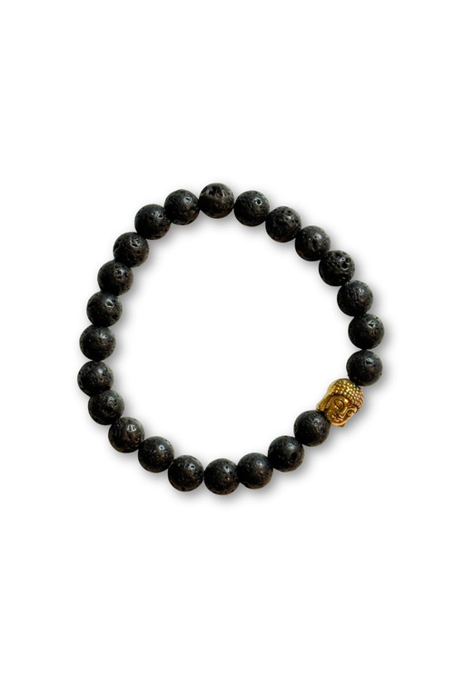 Humanist Beauty Buddha Crystal Beaded Bracelet in Black Lava at Nordstrom | Nordstrom