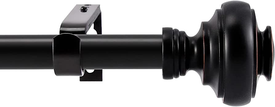 Black Curtain Rods for Window 84 to 120 inches Adjustable, Black Long Curtain Rods with Twisting ... | Amazon (US)