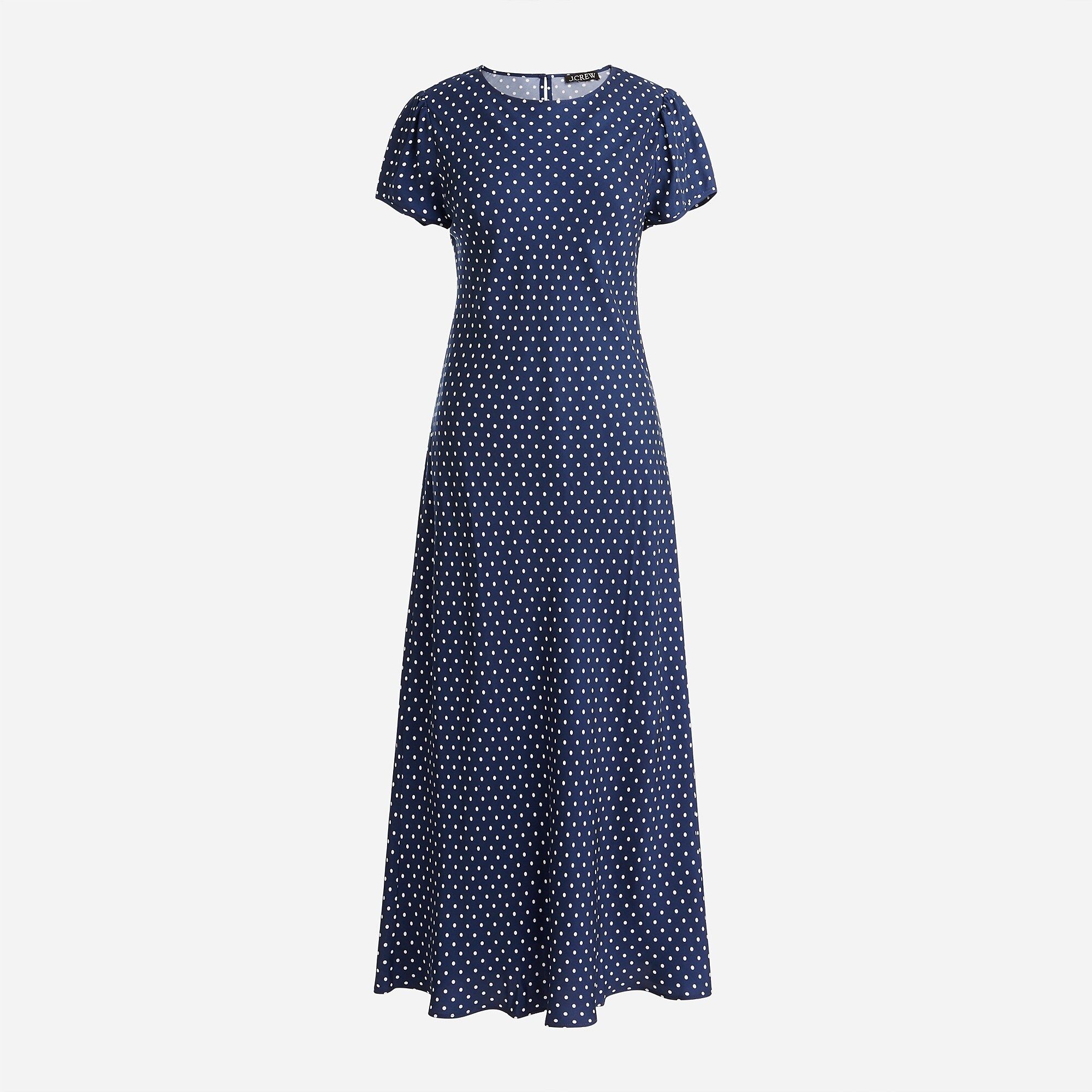 Short-sleeve Gwyneth cupro slip dress in Becklow dot | J.Crew US