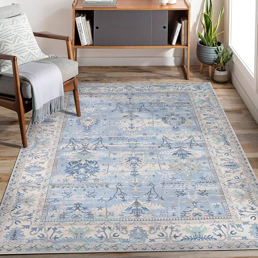 Adiva Rugs Machine Washable 5x7 Area Rug with Non Slip Backing for Living Room, Bedroom, Bathroom... | Amazon (US)