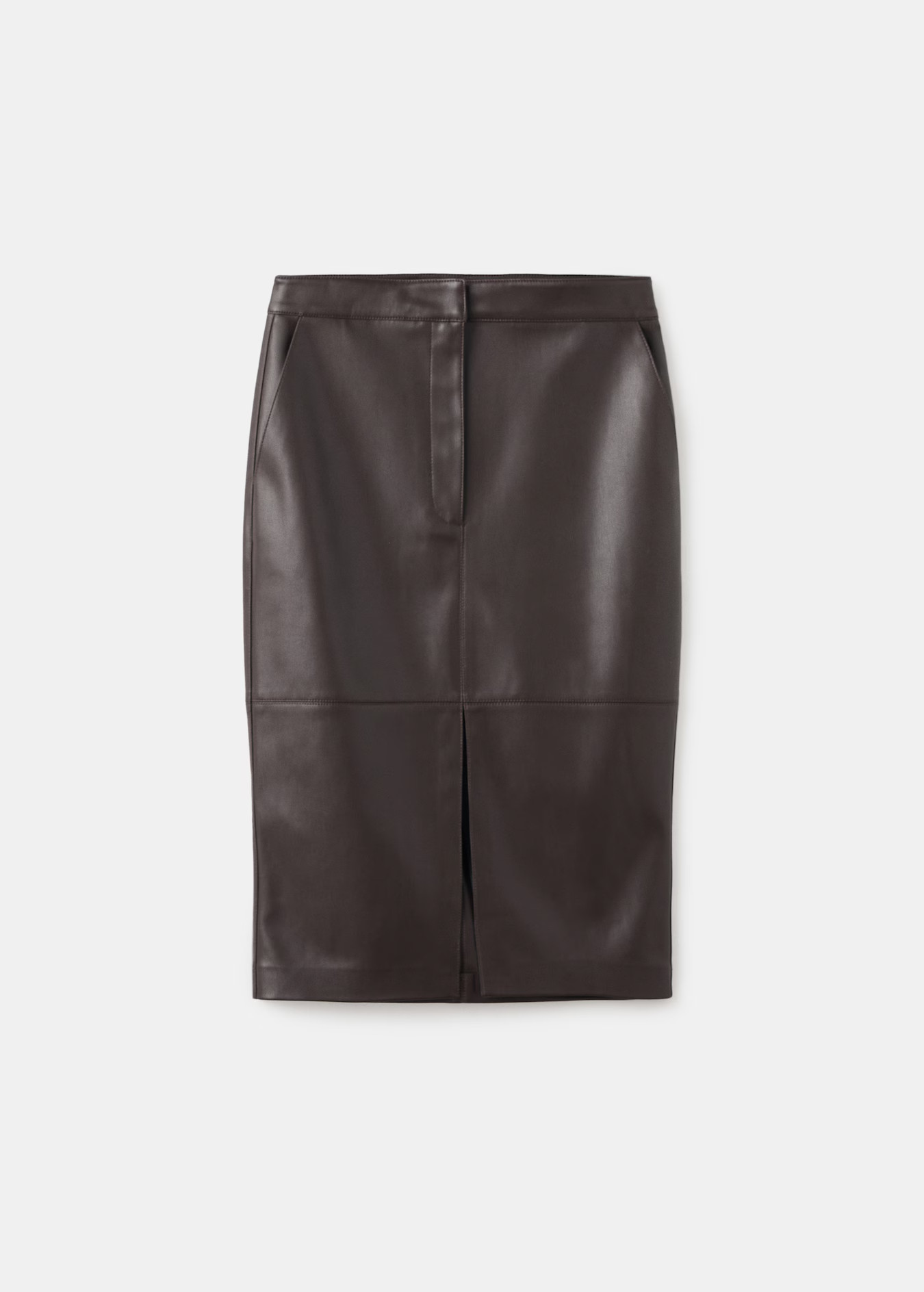 Leather-effect pencil skirt - Women | MANGO United Kingdom | MANGO (UK)
