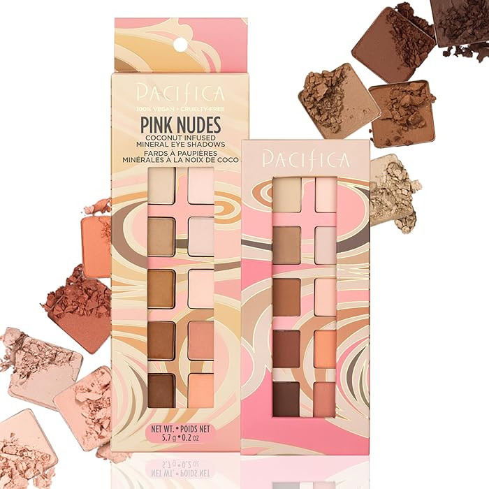 Pacifica Pink Nudes Mineral Eyeshadow Palette, 10 Neutral Shades | Amazon (US)