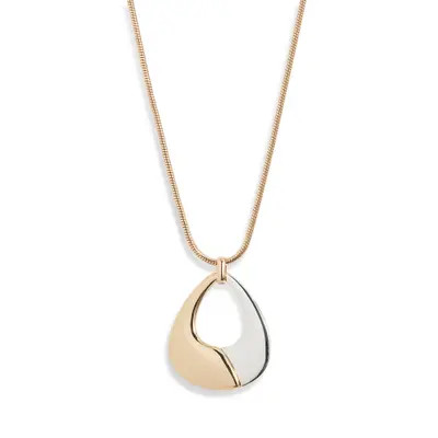 Nordstrom 2-Tone Adjustable Pendant Necklace in Gold- Silver at Nordstrom | Nordstrom