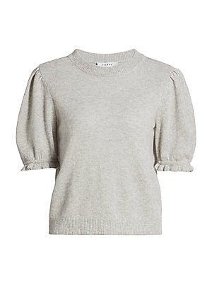 Shirred Short-Sleeve Sweater | Saks Fifth Avenue