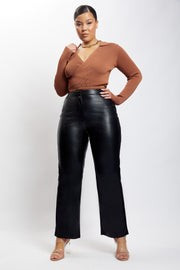 Ivy Long Sleeve Wrap Top - Tan | MESHKI US