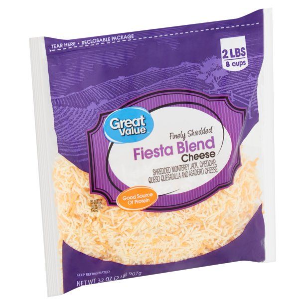 Great Value Finely Shredded Fiesta Blend Cheese, 32 oz - Walmart.com | Walmart (US)