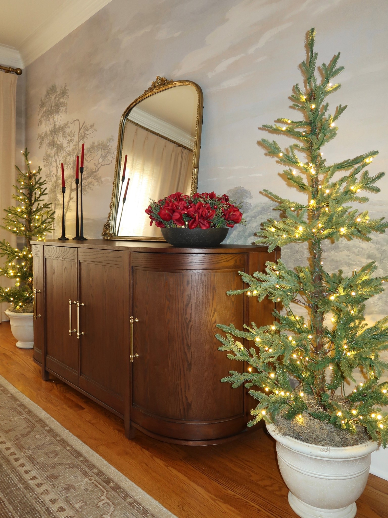 Christmas glow in the dining room with symmetrical potted trees. Wayfair has everything you need for the holidays! 
#ad #wayfair @wayfair #wayfairpartner #wintheseason

#LTKSeasonal #LTKHoliday