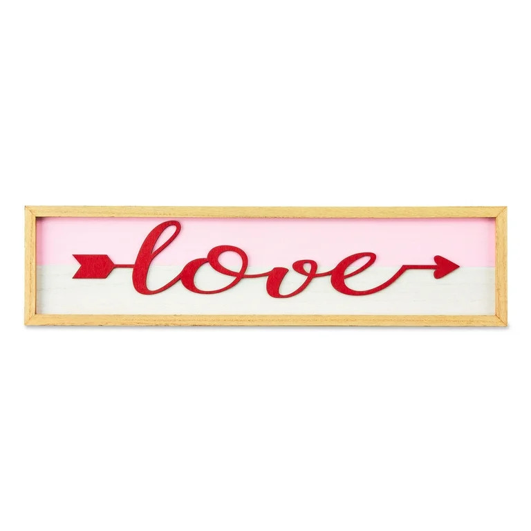 Way To Celebrate Valentine MDF Pink/White Ombre Love With Arrow Wall Décor Sign Decoration, 20.5... | Walmart (US)