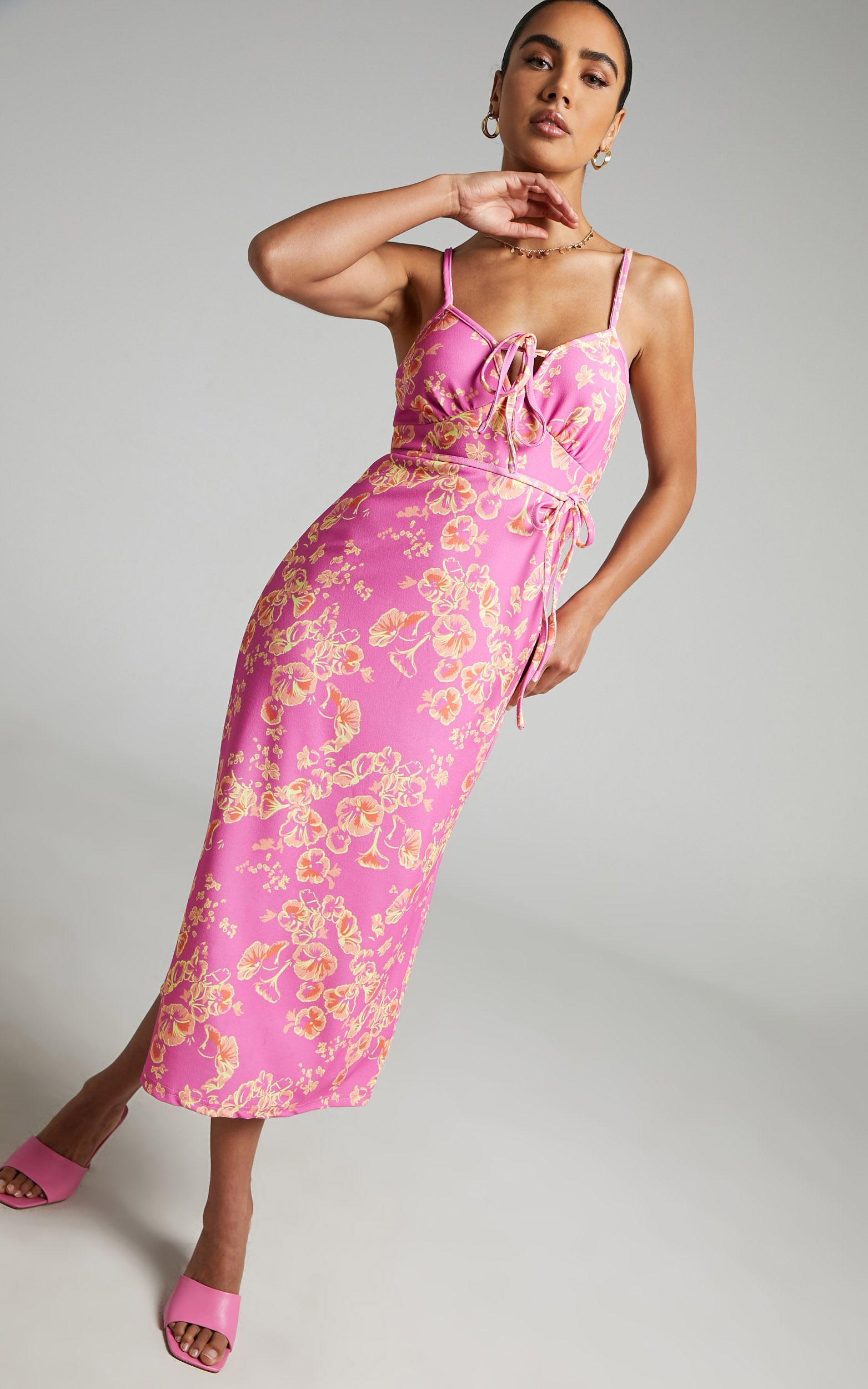 Yara Midi Dress in Floral Fantasia | Showpo | Showpo - deactived