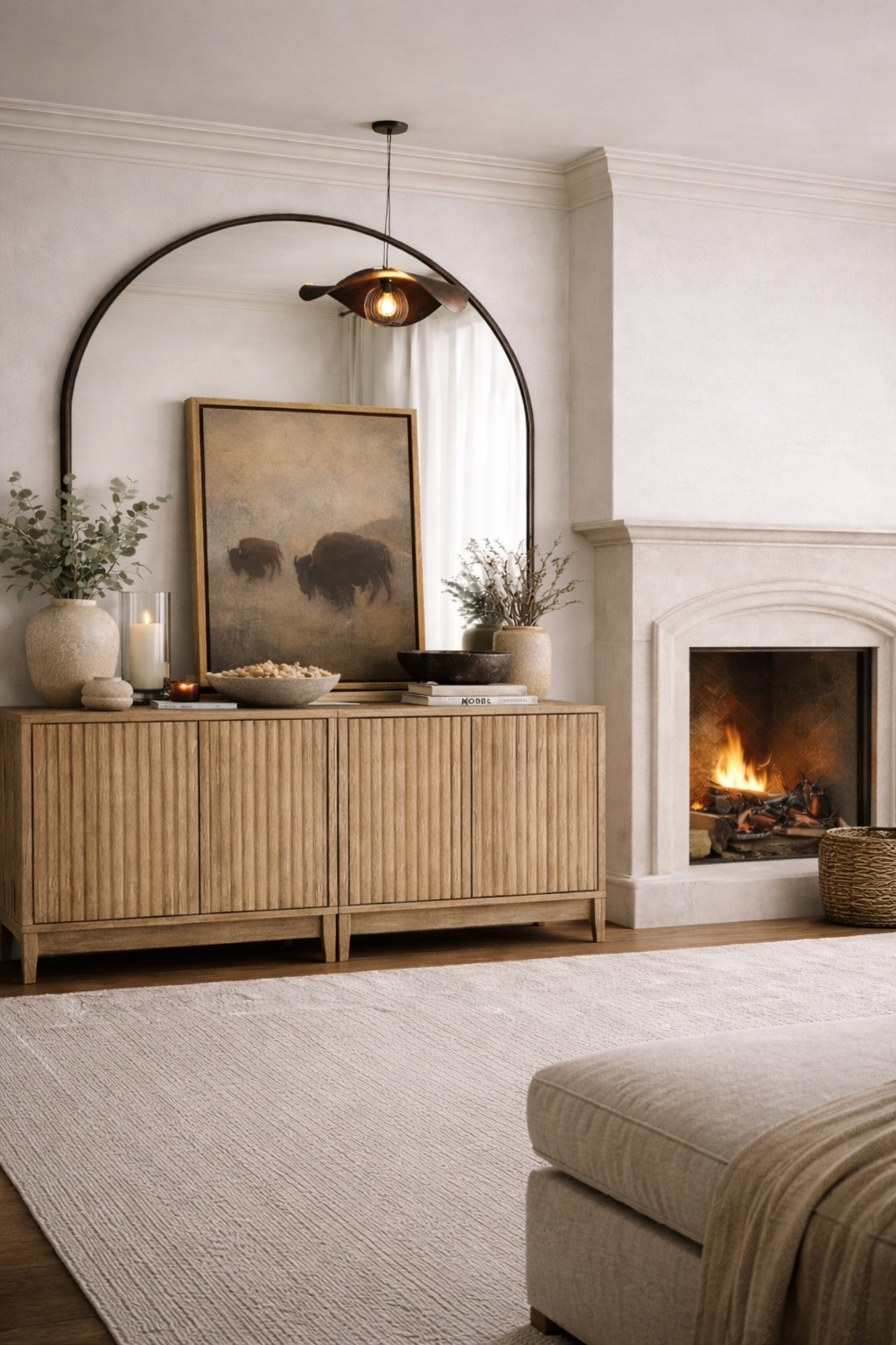 I love layering art with an oversized mirror 

#LTKHome