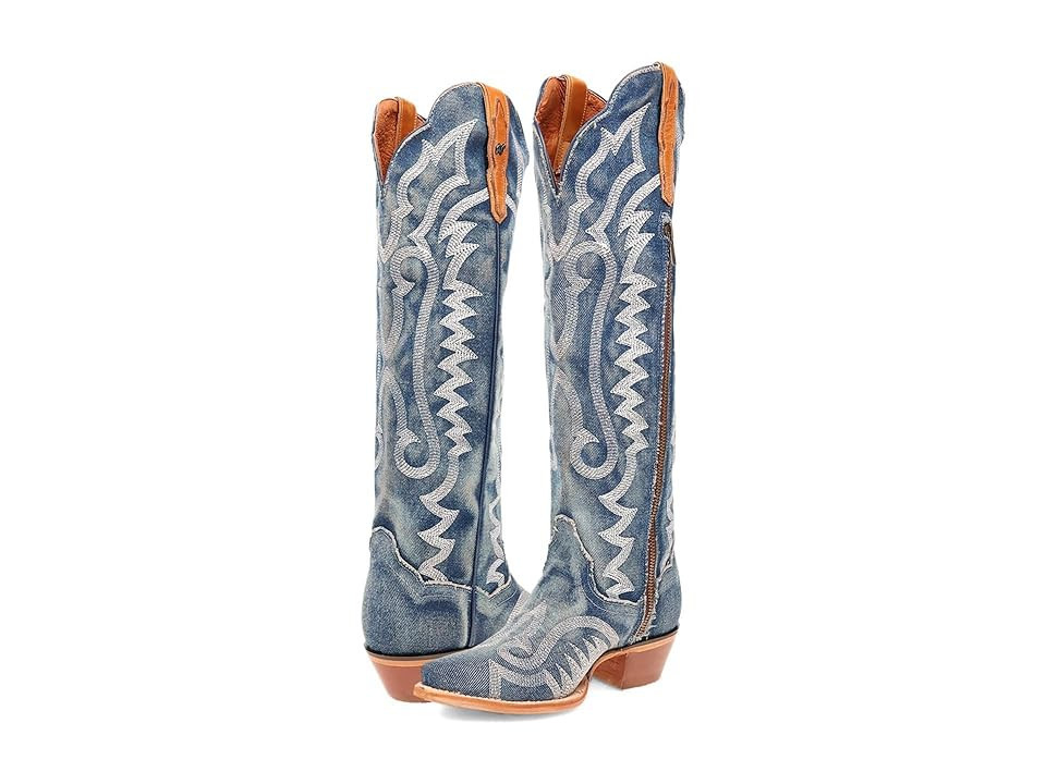 Dan Post Denim Darlin' Cowboy Women's Boots Denim : 7.5 B - Medium, Leather | Zappos