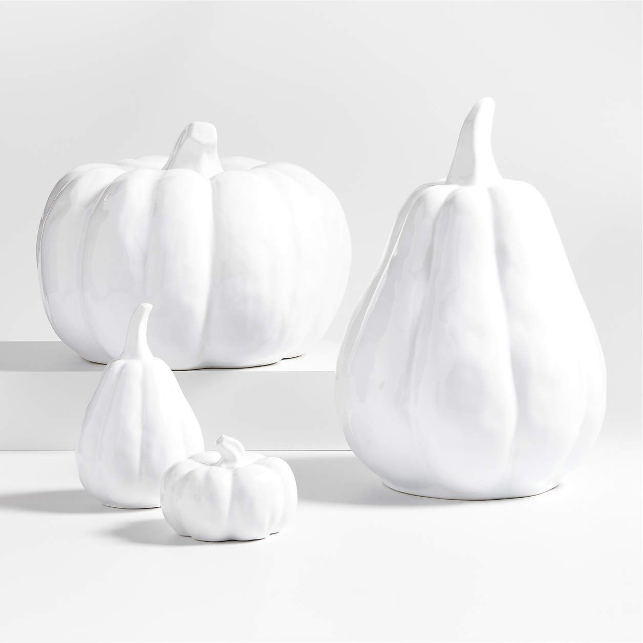 Small White Ceramic Pumpkin + Reviews | Crate & Barrel | Crate & Barrel