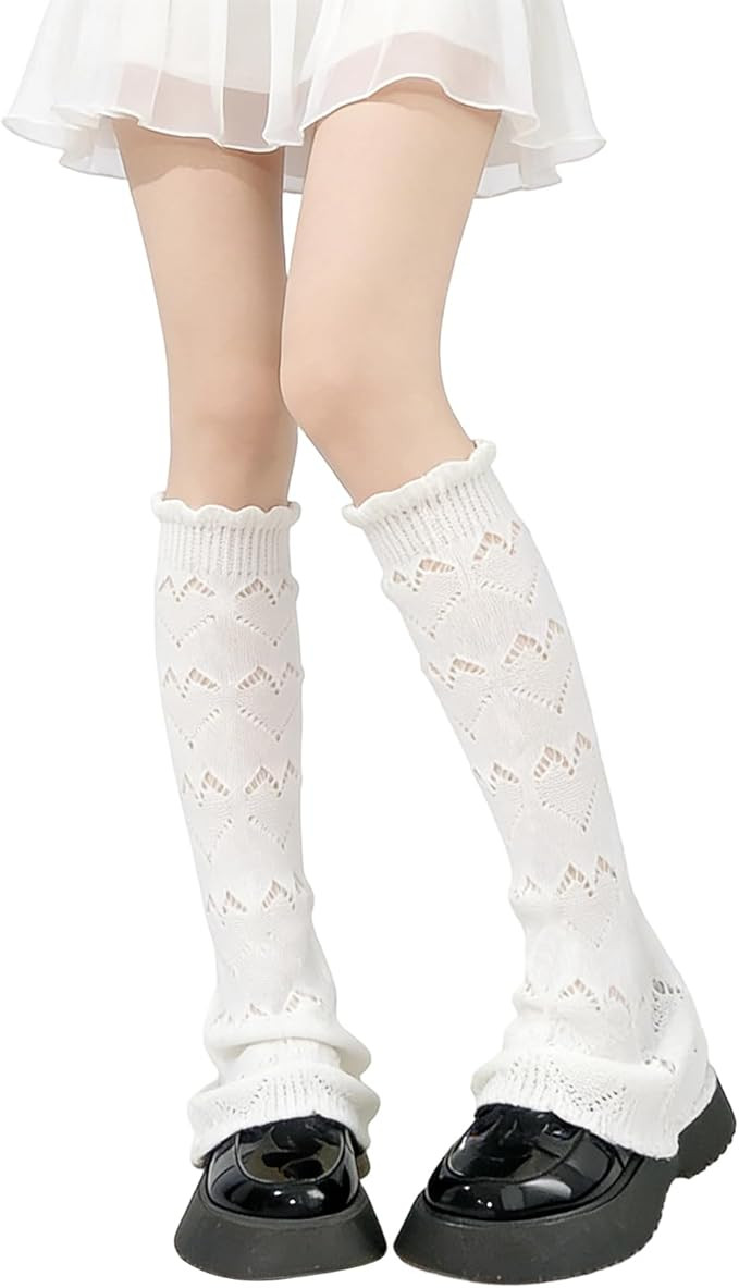 Moon Wood Women's Y2k Leg Warmers Cute Lace Leg Warmers Ballet Flared Knitted Leg Warmer Goth Kaw... | Amazon (US)