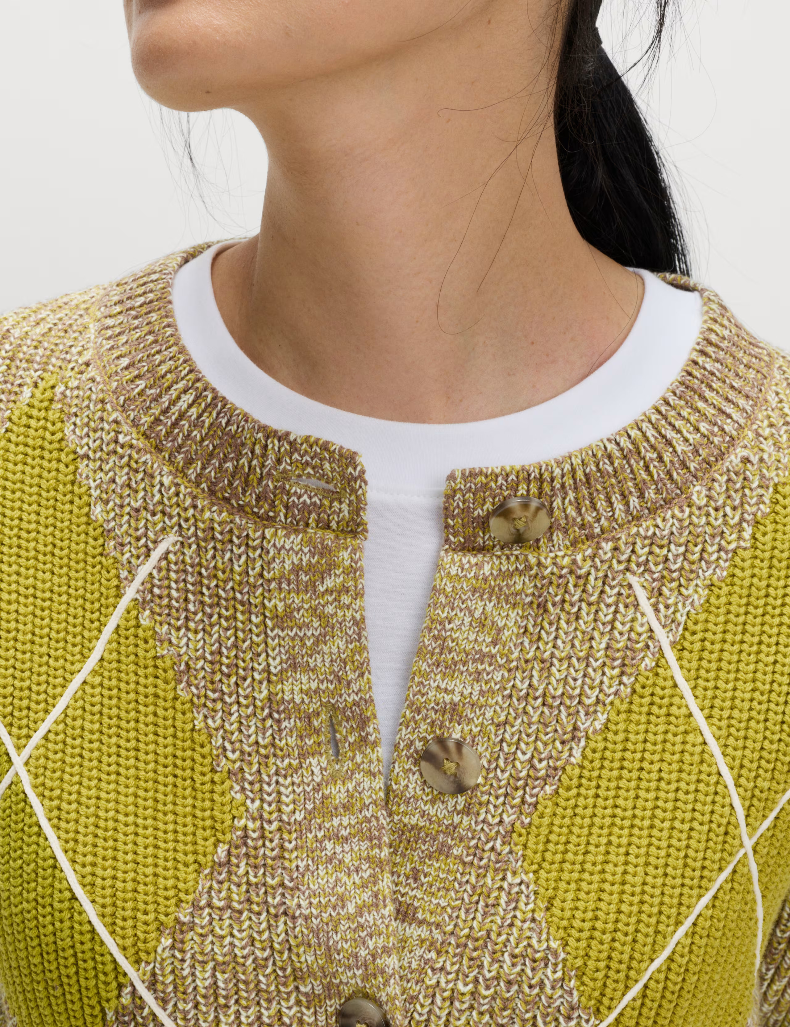 Cotton Rich Argyle Crew Neck Cardigan | Marks & Spencer (UK)