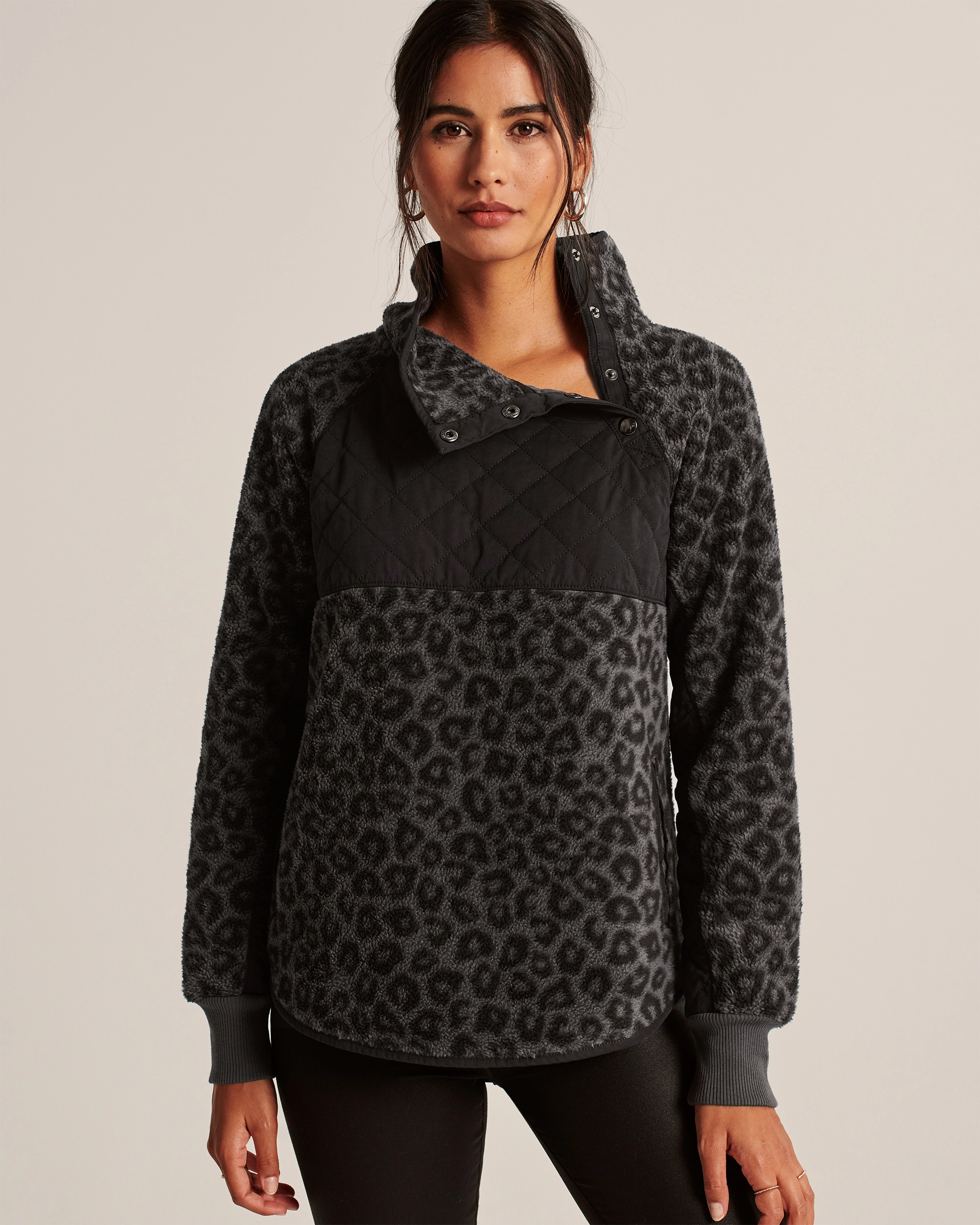 Asymmetrical Snap-Up Fleece | Abercrombie & Fitch (US)