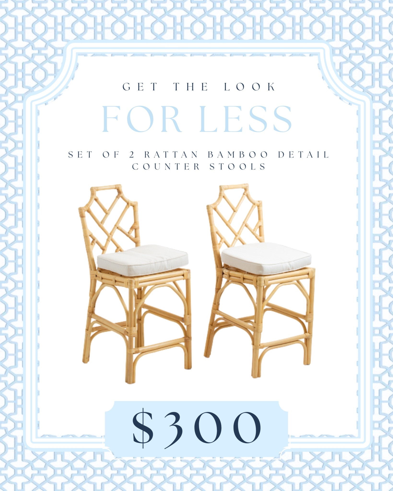 look for less set of 2 rattan bamboo detail counter stools! New arrival at Marshalls + TJ Maxx

#LTKSaleAlert #LTKHome