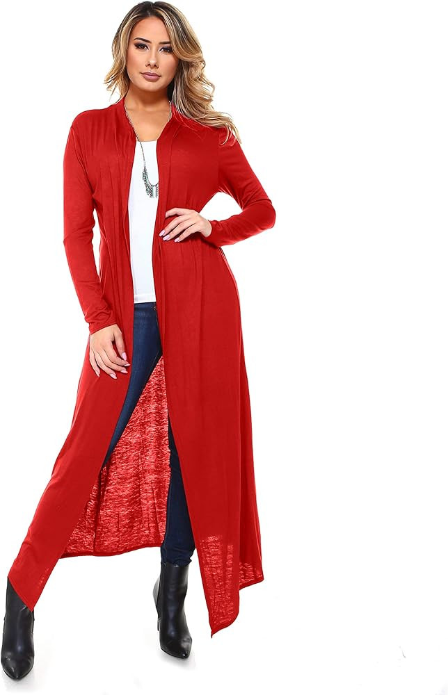 Isaac Liev Women's Maxi Cardigan – Casual Long Flowy Open Front Floor Length Drape Lightweight ... | Amazon (US)