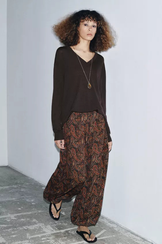 PAISLEY BLOOMER PANTS ZW COLLECTION | Zara US