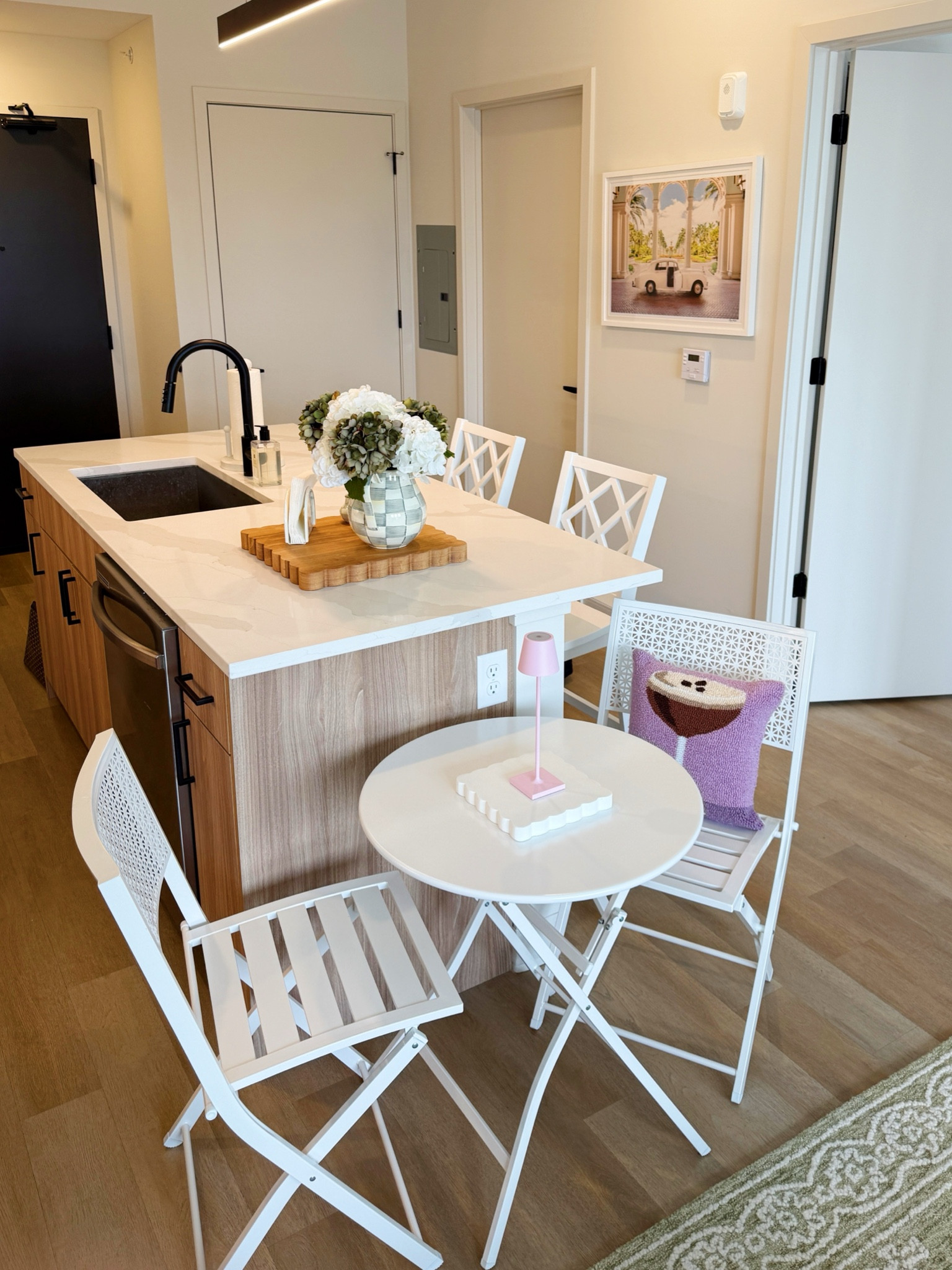I refreshed my apartment and added this new table and chairs from At Home! Feeling so cute and renewed! 