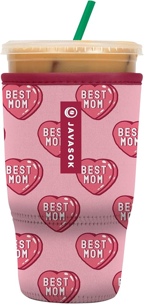 Sok It JavaSok Iced Coffee & Cold Soda Insulated Neoprene Cup Sleeve (Dear Mom, Large: 30-32oz) | Amazon (US)