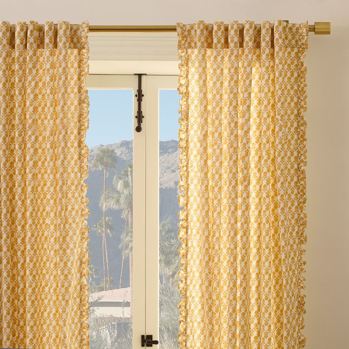 RHODE Thistle Ruffle Edge Curtain (Set of 2) | West Elm (US)