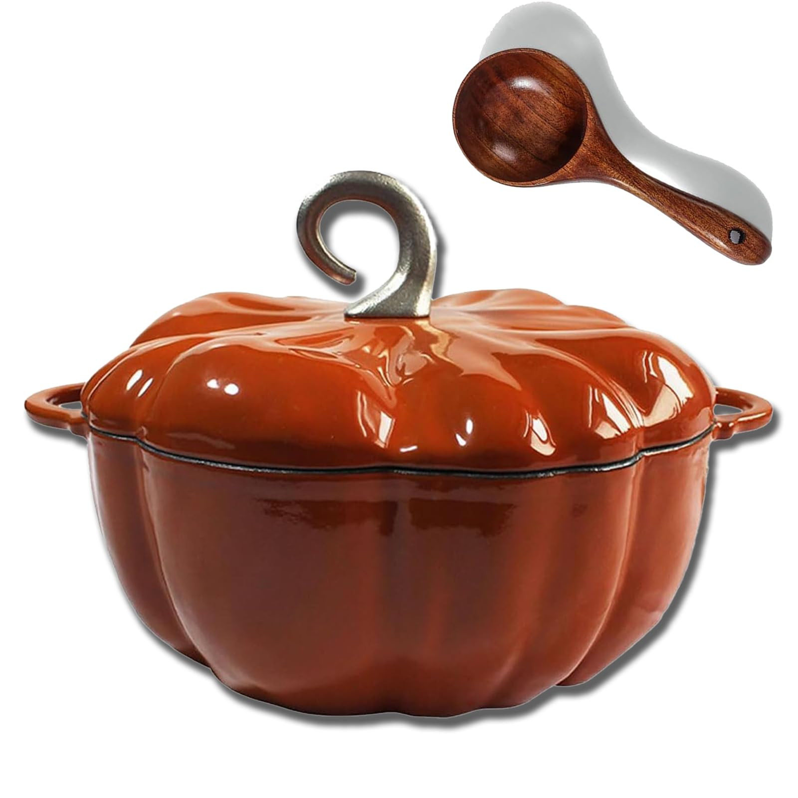 Enameled Cast Iron Pumpkin Dutch Ovens,Pumpkin Dutch Oven Pot with Lid,4-Quart Non-Stick,Safe for... | Amazon (US)