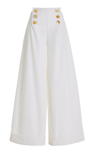 Exclusive Bijou Buttoned Cotton Gabardine Wide-Leg Pants | Moda Operandi (Global)