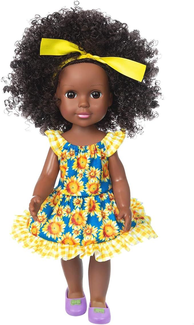 Ecore Fun Black Doll 14.5 Inch Baby Girl Doll Clothes Set with Headband African Washable Realisti... | Amazon (US)