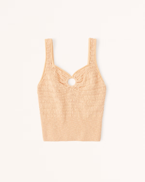 Cinched Cutout Crochet Tank | Abercrombie & Fitch (US)