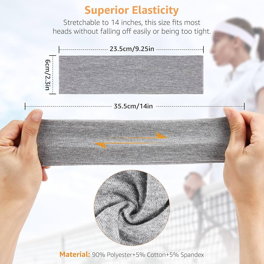 Headbands for Women Non Slip - 7PCS Fashion Sports Hair Bands for Women's Hair, Soft Cotton Cloth... | Amazon (US)