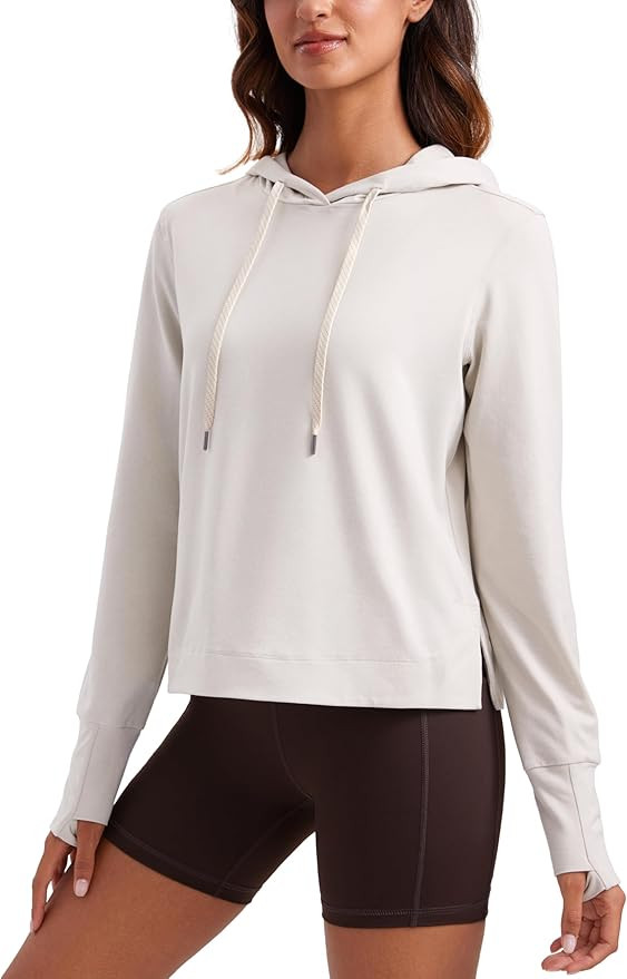 CRZ YOGA Cloud Jersey Pullover Hoodies for Women Long Sleeve Hooded Workout Sweat Shirts Casual Y... | Amazon (US)