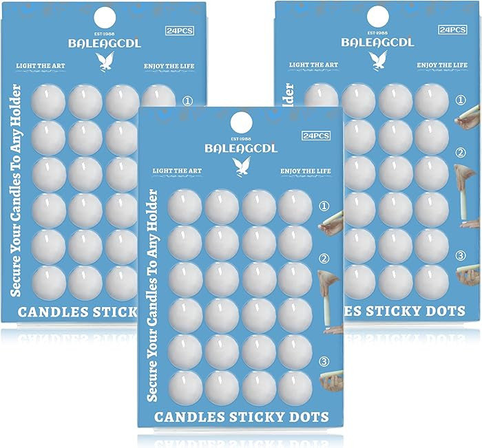 Taper Candle Sticky Dots - White Wax Candle Adhesive Dots for Secure Candle Placement - Easy Clea... | Amazon (US)