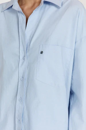 RHEA BLUE OVERSIZED COTTON SHIRT | DISSH