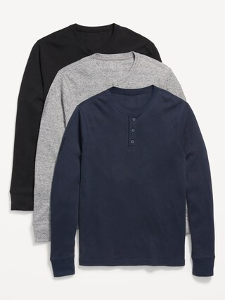 Thermal-Knit Long-Sleeve Henley T-Shirt 3-Pack for Men | Old Navy (US)