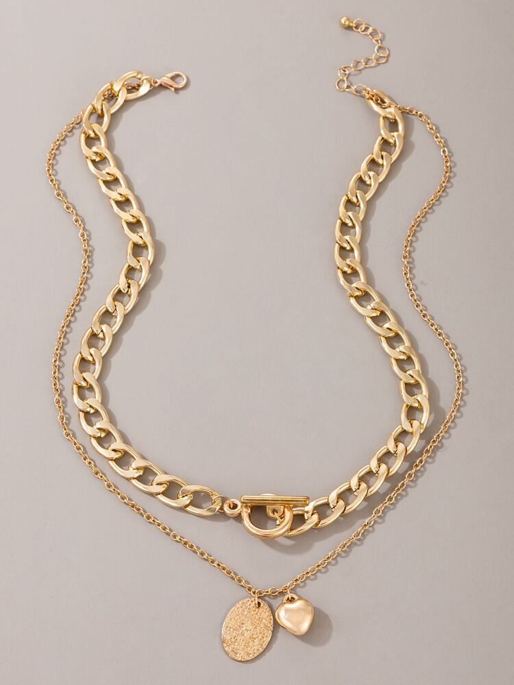 Heart Layered Chain Necklace | SHEIN