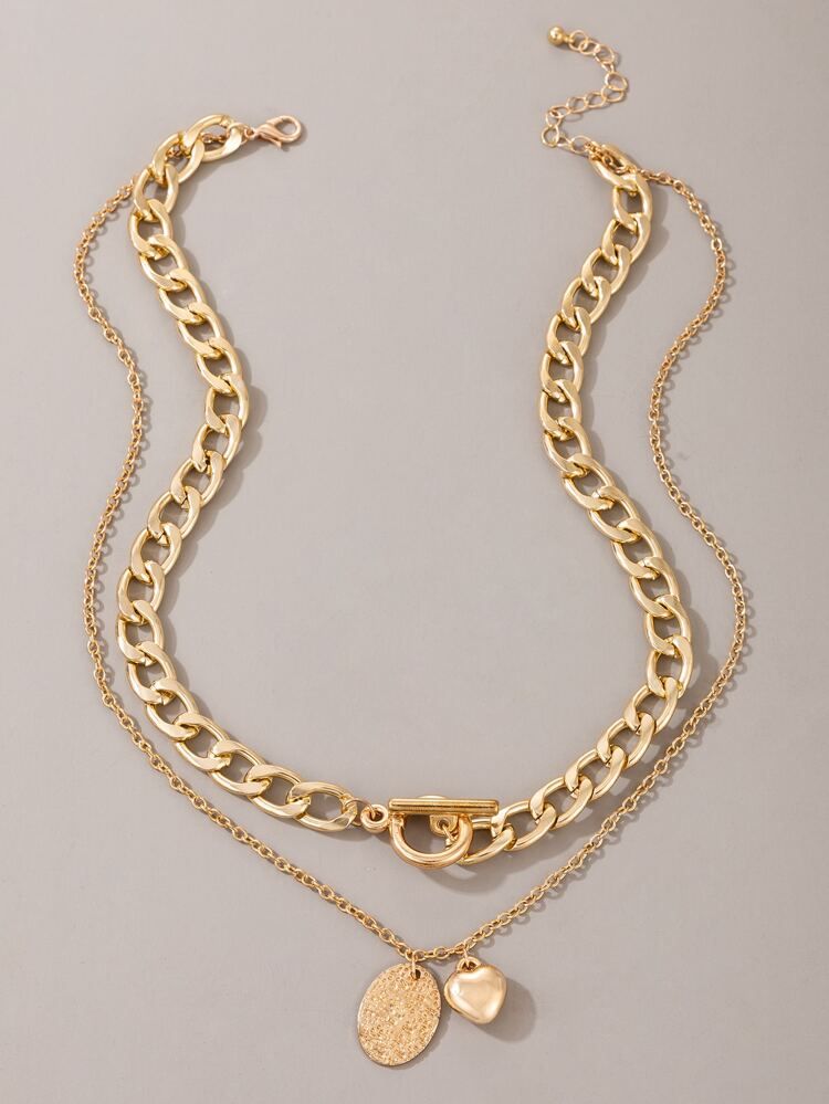 Heart Layered Chain Necklace | SHEIN