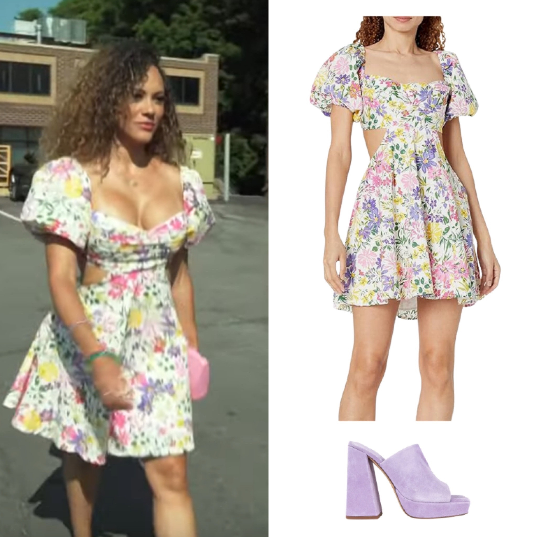 Ashley Darby’s White Floral Cutout Dress