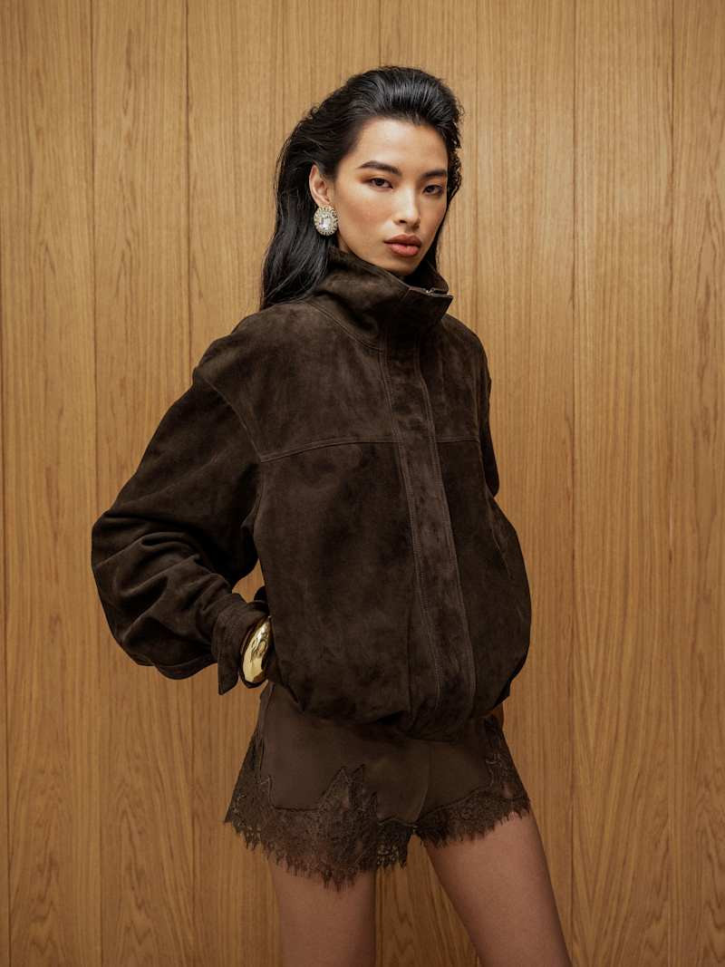 Reformation Veda Kendall Suede Jacket Natural Small | Reformation (Global)