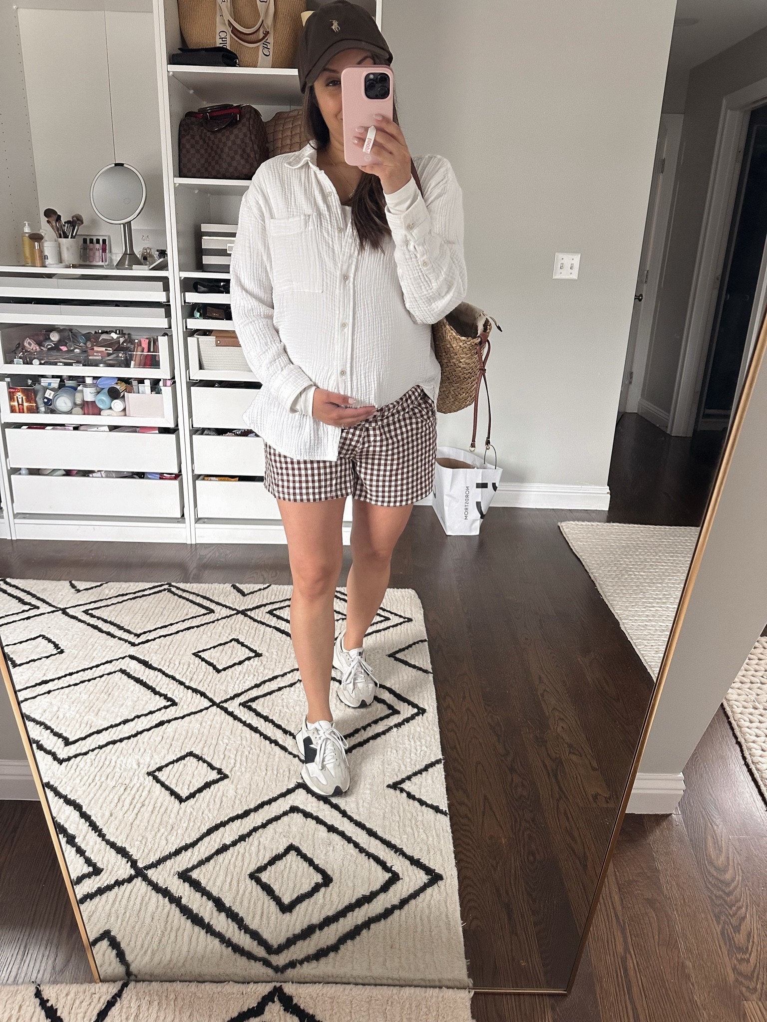 Maternity Mother’s Day outfit! It’s hard to look cute and match your mini when you’re seven months pregnant but I tried! Brown gingham with the brown polo hat 👍 and I had Bella wear a brown gingham dress!

#LTKMothersDay #LTKmomlife #LTKBump