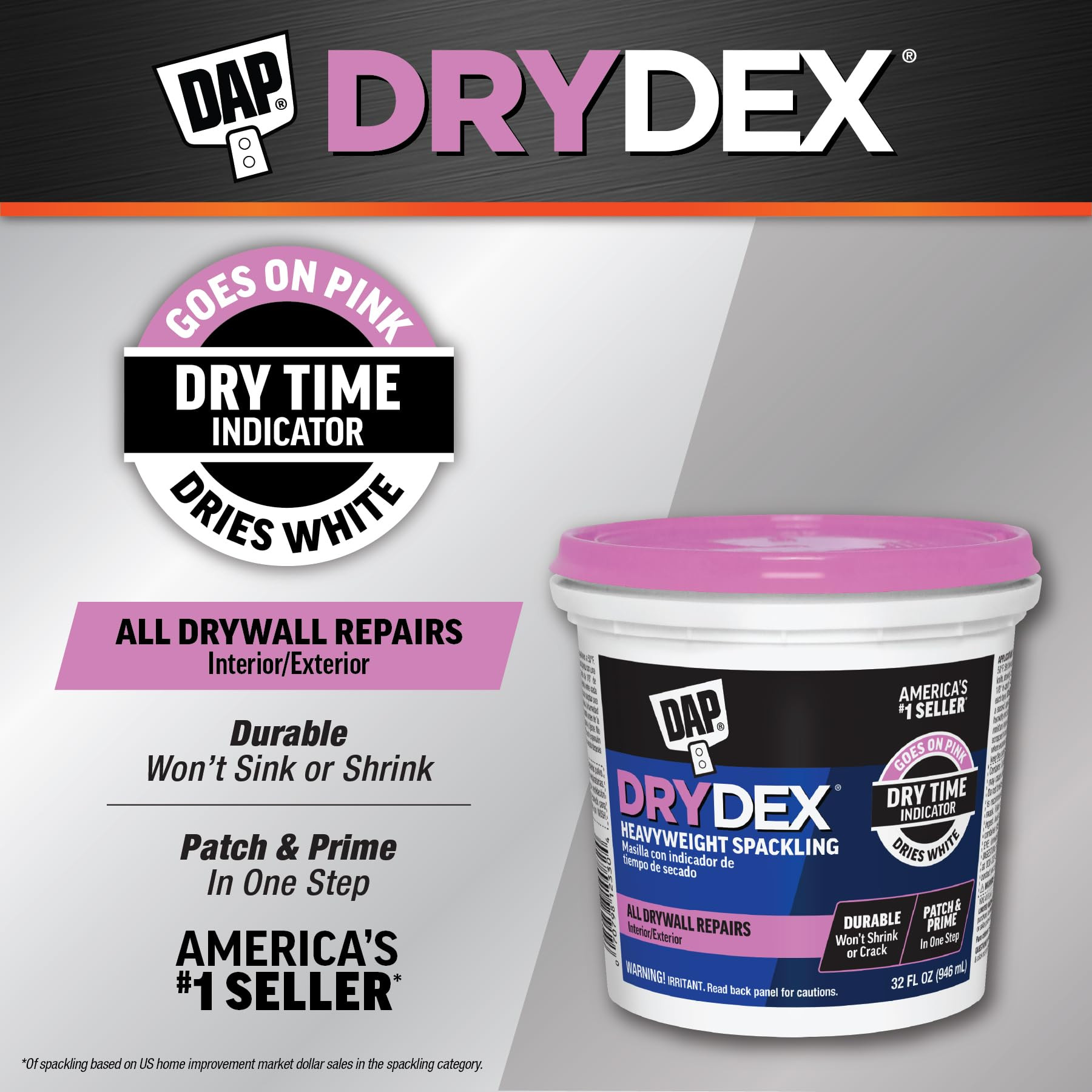 1 qt Dap 12330 DryDex Interior/Exterior Spackling, White | Amazon (US)