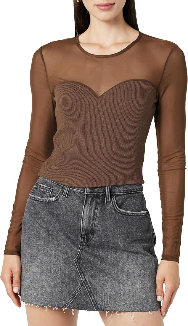 The Drop Women's Martina Sweetheart Mesh Top | Amazon (US)