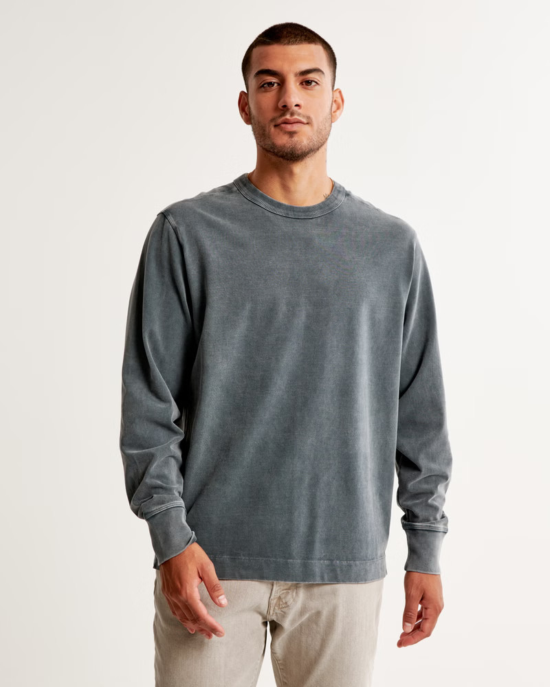 Long-Sleeve Premium Heavyweight Tee | Abercrombie & Fitch (US)