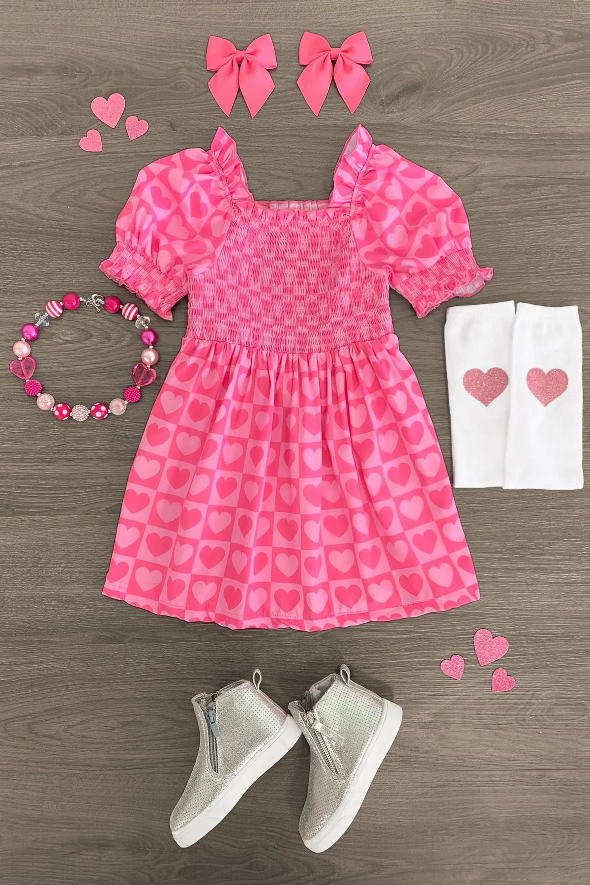 Pink Checkered Heart Dress | Sparkle In Pink