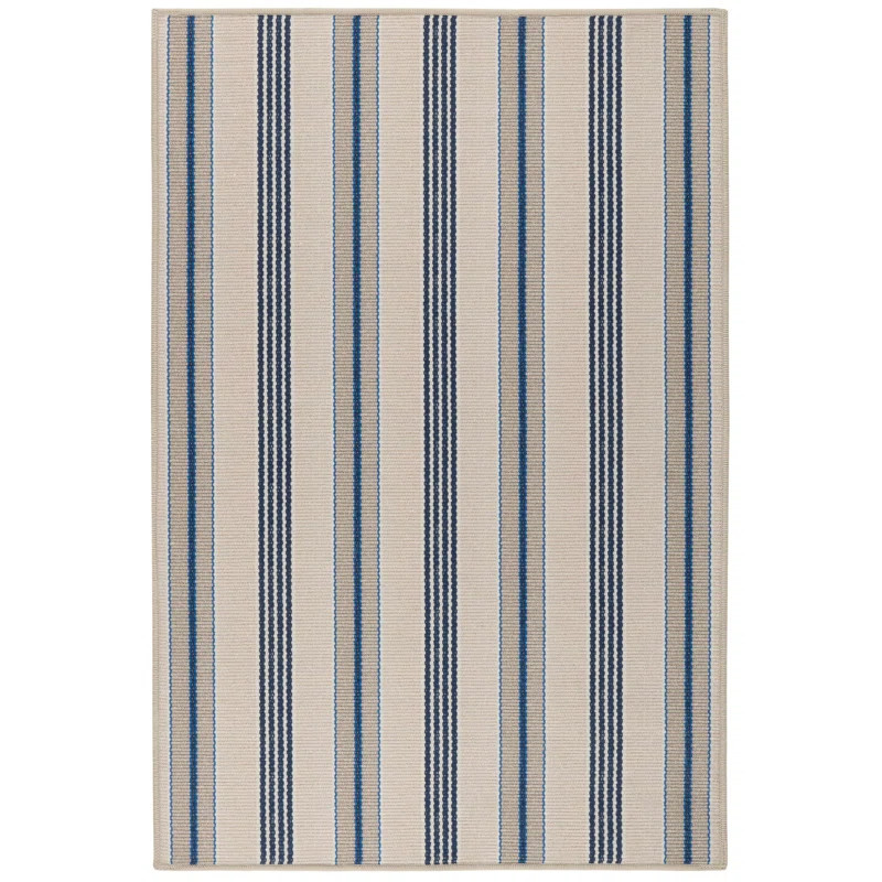 Nimes Ticking Neutral Machine Washable Rug | Wayfair North America