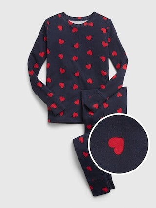 Kids 100% Organic Cotton Heart Print PJ Set | Gap (US)