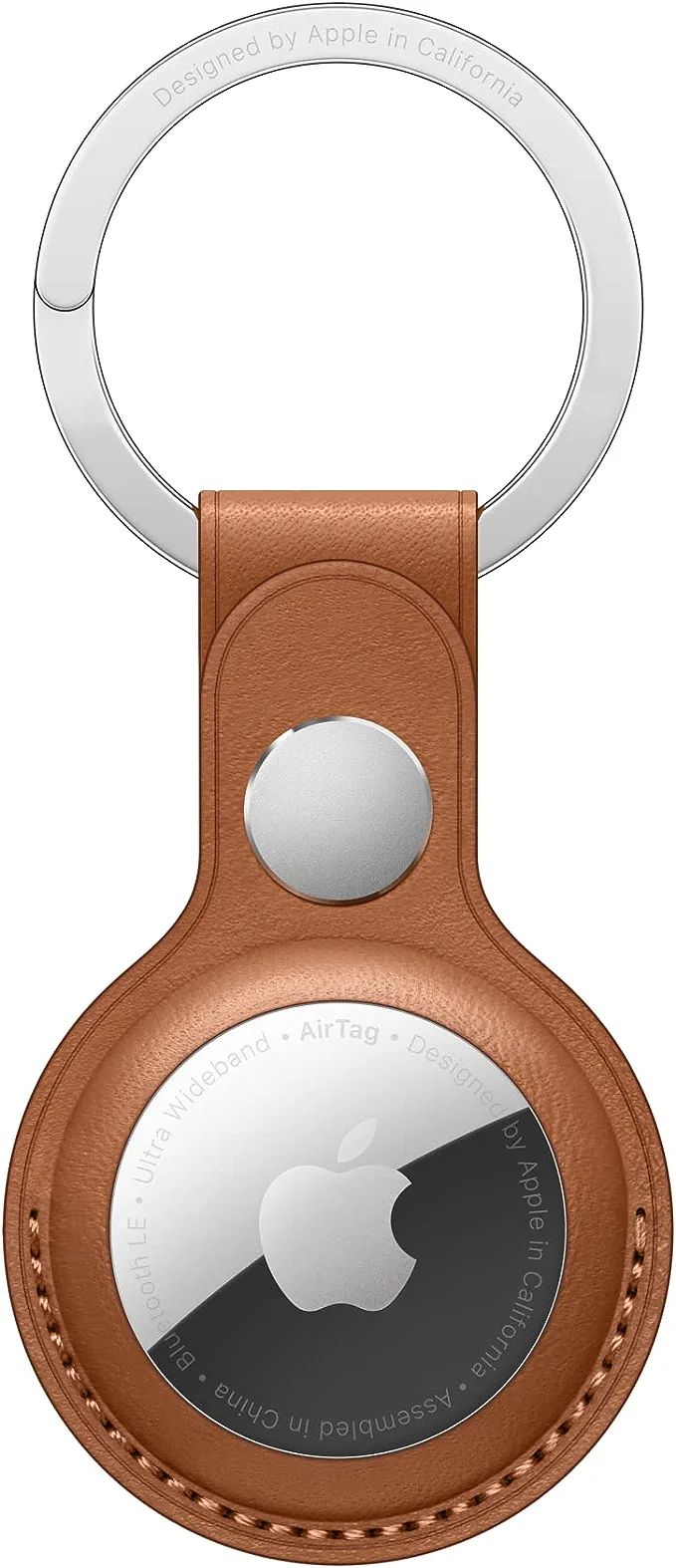 Apple AirTag Leather Key Ring - Saddle Brown | Amazon (US)