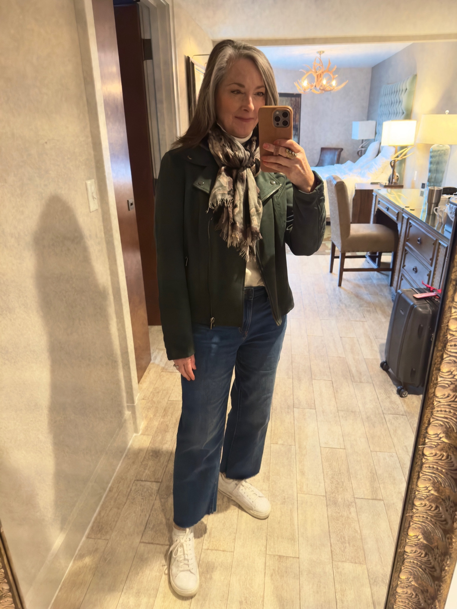 Kut from the Cloth faux suede jacket perfect for cool day. Mine is green, but available in other colors. These Birkenstock sneakers took me all over Europe last month. My first Birkenstocks, and not my last! #birkenstocksneakers 
Jacket: medium
Jeans: petite .5
Sneakers true to size 

#LTKSeasonal #LTKstyletip #LTKover40