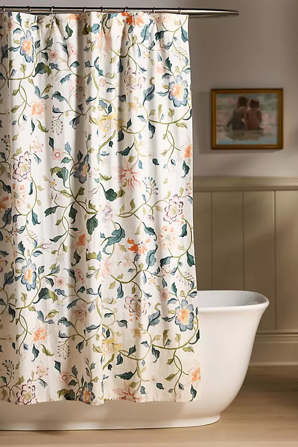 Printed Cotton Slub Shower Curtain Collection | Anthropologie (US)