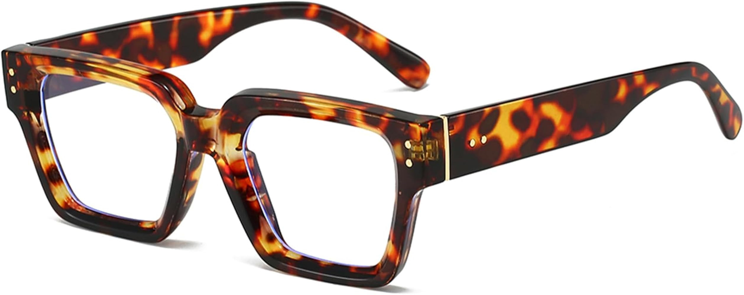 PORADAY Square Blue Light Glasses for Men Women Fashion Thick Frame Glasses Trendy Computer Eyegl... | Amazon (US)